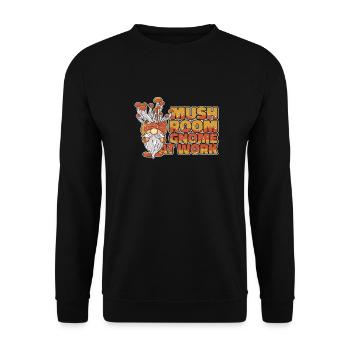 Mushroom pickers Mushrooms Mushroom dwarf - Unisex Sweatshirt - black - Front - Alina (178cm) & Michal (187cm)