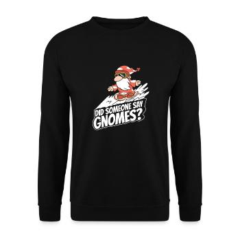 Mushroom pickers Mushrooms Funny mushroom dwarf - Unisex Sweatshirt - black - Front - Alina (178cm) & Michal (187cm)