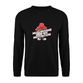 Mushroom Picker Mushrooms Cute Mushroom Dwarf - Unisex Sweatshirt - black - Front - Alina (178cm) & Michal (187cm)