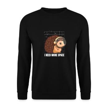 Hérisson Astronaute J’ai besoin de plus d’espace - Sweat-shirt Unisexe - noir - Devant - Alina (178cm) & Michal (187cm)