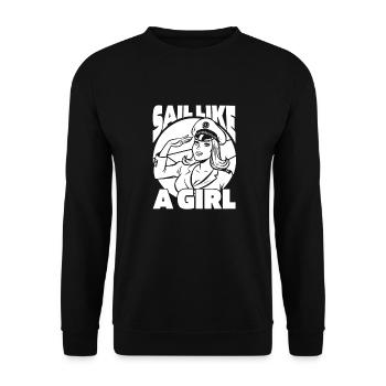 Sailing Sailboat Sailboat Women - Unisex Sweatshirt - black - Front - Alina (178cm) & Michal (187cm)