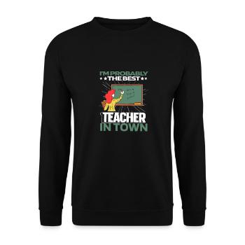 Teacher Pedagogue Best - Unisex Sweatshirt - black - Front - Alina (178cm) & Michal (187cm)