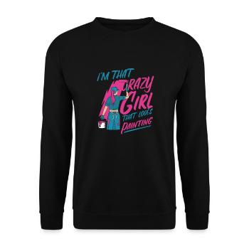Painter Varnisher Crazy - Unisex Sweatshirt - black - Front - Alina (178cm) & Michal (187cm)