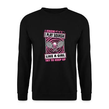 Squash Mädchen - Unisex Pullover - Schwarz - Vorne - Alina (178cm) & Michal (187cm)