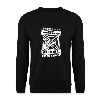 Electric Guitar Electric Guitar Girl - Unisex Sweatshirt - black - Front - Alina (178cm) & Michal (187cm)