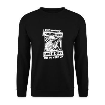 Metal Guitare Rock Guitariste Fille - Sweat-shirt Unisexe - noir - Devant - Alina (178cm) & Michal (187cm)