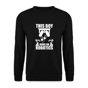 Robotik Ai Roboter Junge - Unisex Pullover - Schwarz - Vorne - Alina (178cm) & Michal (187cm)