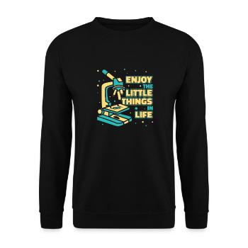 Biologie Biologe Mikroskop - Unisex Pullover - Schwarz - Vorne - Alina (178cm) & Michal (187cm)
