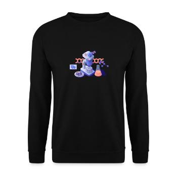 Biology Biologist Microscope - Unisex Sweatshirt - black - Front - Alina (178cm) & Michal (187cm)
