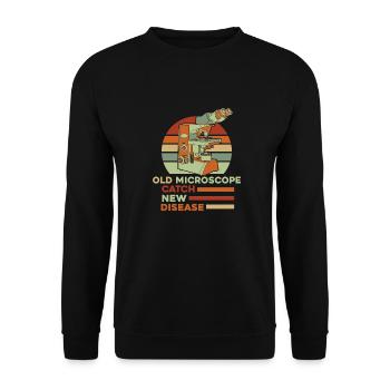 Biologie Biologe Mikroskop - Unisex Pullover - Schwarz - Vorne - Alina (178cm) & Michal (187cm)