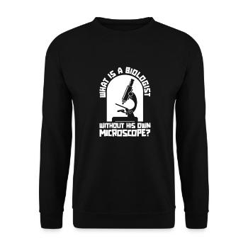 Biology Biologist Microscope - Unisex Sweatshirt - black - Front - Alina (178cm) & Michal (187cm)