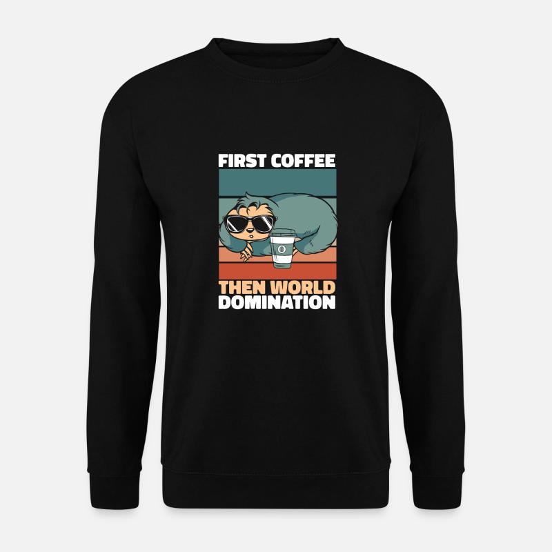 Sloth Coffee - Unisex Sweatshirt - black