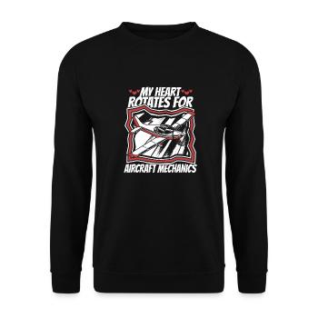 Airplane Mechanic Funny - Unisex Sweatshirt - black - Front - Alina (178cm) & Michal (187cm)