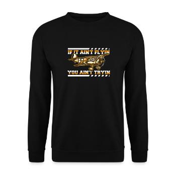 Airplane Mechanic Funny - Unisex Sweatshirt - black - Front - Alina (178cm) & Michal (187cm)