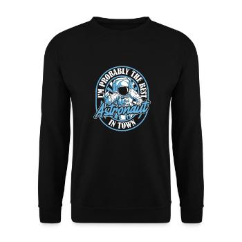 Astronaut Astronaut Cosmonaut Best - Unisex Sweatshirt - black - Front - Alina (178cm) & Michal (187cm)