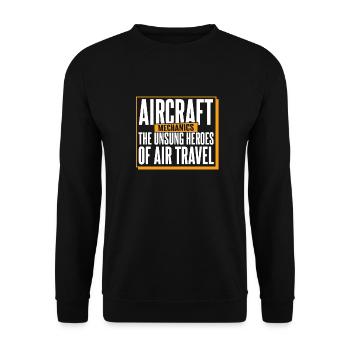 Voyage mécanicien d’avion - Sweat-shirt Unisexe - noir - Devant - Alina (178cm) & Michal (187cm)
