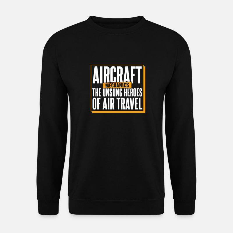 Flugzeug Mechaniker Reisen - Unisex Pullover - Schwarz