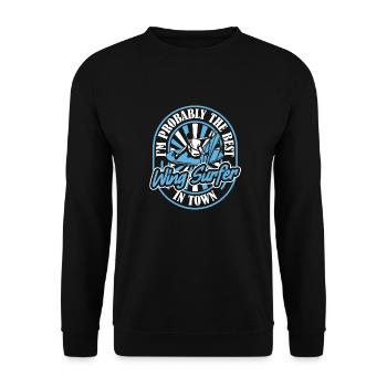 Wing Surf Wing Foil Am Besten - Unisex Pullover - Schwarz - Vorne - Alina (178cm) & Michal (187cm)
