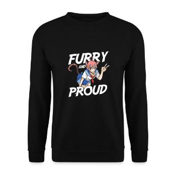 Furry Fandom Fursuits Stolz Furry And Proud - Sweat-shirt Unisexe - noir - Devant - Alina (178cm) & Michal (187cm)