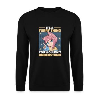 Furry Fandom Fursuits Cute - Unisex Sweatshirt - black - Front - Alina (178cm) & Michal (187cm)