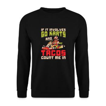 Go Karting Karting Karting Driver Taco - Sweat-shirt Unisexe - noir - Devant - Alina (178cm) & Michal (187cm)