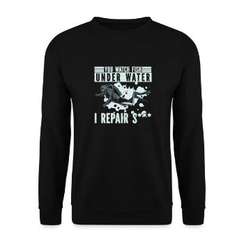 Diving Diver Funny Commercial Diving - Unisex Sweatshirt - black - Front - Alina (178cm) & Michal (187cm)