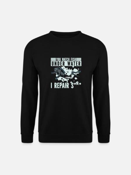Tauchen Taucher Witzig Kommerzielles Tauchen - Unisex Pullover - Schwarz
