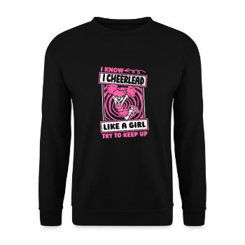 Cheerleader Cheerleading Girl - Unisex Sweatshirt - black - Front - Alina (178cm) & Michal (187cm)