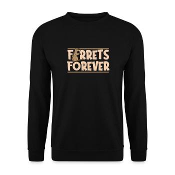 Frettchen Iltis Niedlich - Unisex Pullover - Schwarz - Vorne - Alina (178cm) & Michal (187cm)