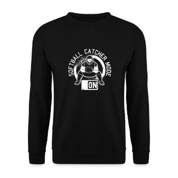 Softball Fänger - Unisex Pullover - Schwarz - Vorne - Alina (178cm) & Michal (187cm)