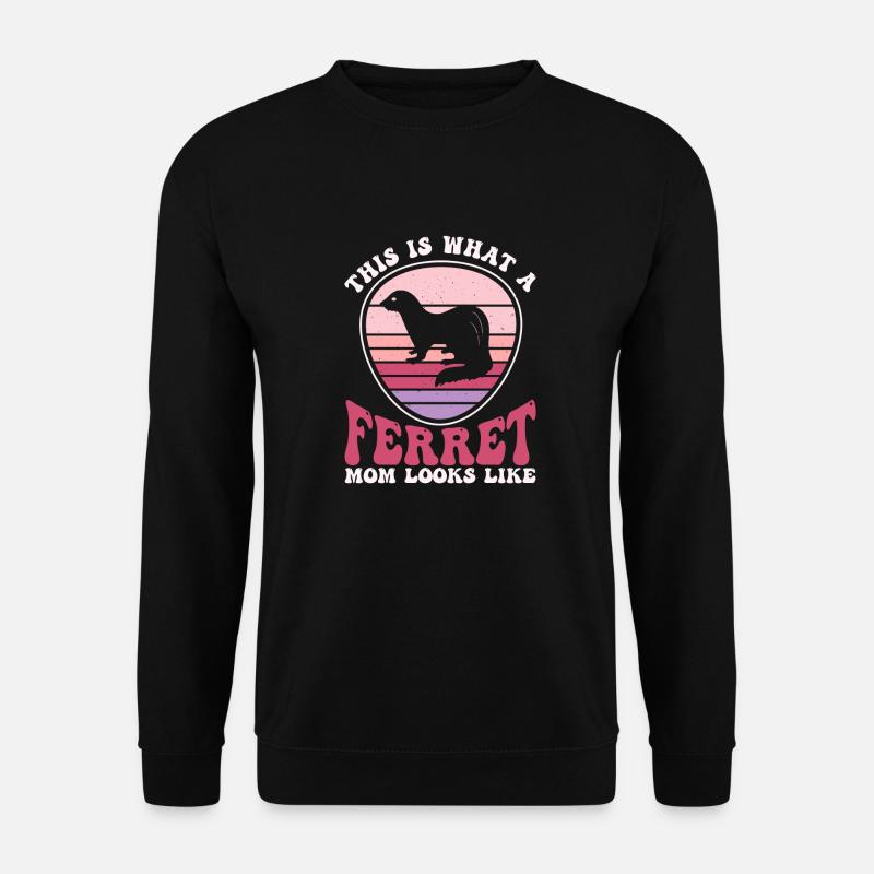 Frettchen Iltis Mutter - Unisex Pullover - Schwarz