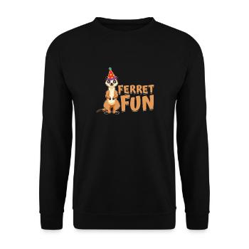 Frettchen Iltis Witzig - Unisex Pullover - Schwarz - Vorne - Alina (178cm) & Michal (187cm)