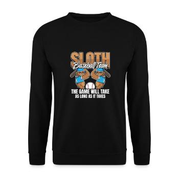 Sloth Team Sloth Baseball - Unisex Sweatshirt - black - Front - Alina (178cm) & Michal (187cm)