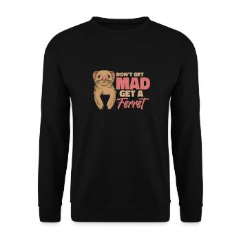 Frettchen Iltis Niedlich - Unisex Pullover - Schwarz - Vorne - Alina (178cm) & Michal (187cm)