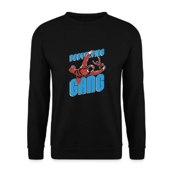 Indoor Skydiving Gang Indoor Fallschirmspringen - Unisex Sweatshirt - black - Front - Alina (178cm) & Michal (187cm)