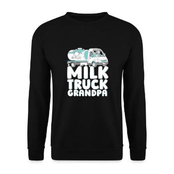 Camion de lait de vache Grandpa Milk - Sweat-shirt Unisexe - noir - Devant - Alina (178cm) & Michal (187cm)