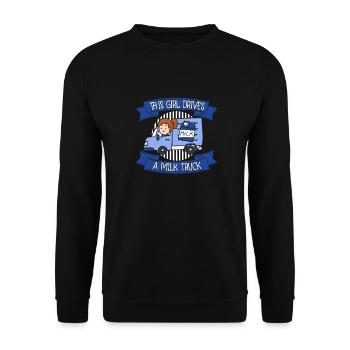 Lait de vache Panier de lait de fille - Sweat-shirt Unisexe - noir - Devant - Alina (178cm) & Michal (187cm)