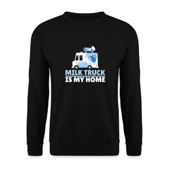 Lait de vache Wagon de lait domestique - Sweat-shirt Unisexe - noir - Devant - Alina (178cm) & Michal (187cm)