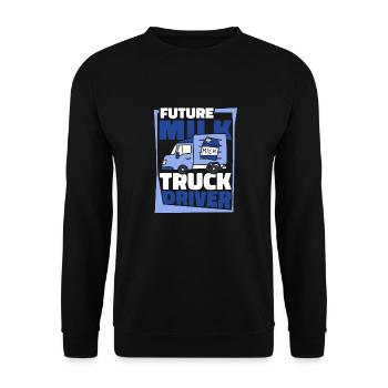 Camion de lait de vache Chauffeur de lait - Sweat-shirt Unisexe - noir - Devant - Alina (178cm) & Michal (187cm)