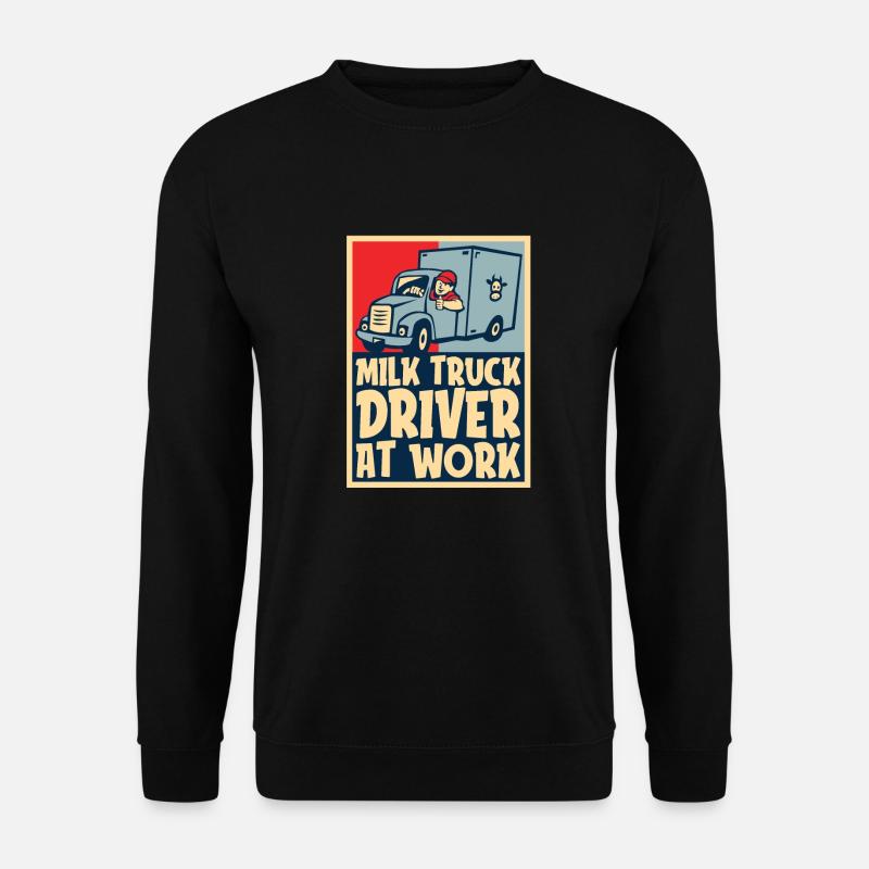 Kuh Milch Treiber Milchwagen - Unisex Pullover - Schwarz
