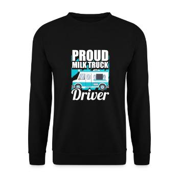Cow Milk Milk Truck - Unisex Sweatshirt - black - Front - Alina (178cm) & Michal (187cm)