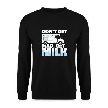 Lait de vache Fun Milk Cart - Sweat-shirt Unisexe - noir - Devant - Alina (178cm) & Michal (187cm)