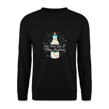 Lait de vache Panier de lait de Noël - Sweat-shirt Unisexe - noir - Devant - Alina (178cm) & Michal (187cm)