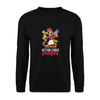 Fanfahrenzug Spielmannszug Sensei - Unisex Pullover - Schwarz - Vorne - Alina (178cm) & Michal (187cm)