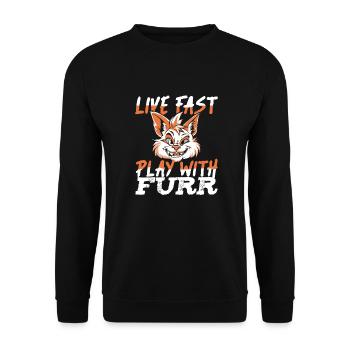 Furry Fandom Fursuits - Unisex Sweatshirt - black - Front - Alina (178cm) & Michal (187cm)