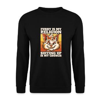 Furry Fandom Fursuits - Unisex Sweatshirt - black - Front - Alina (178cm) & Michal (187cm)