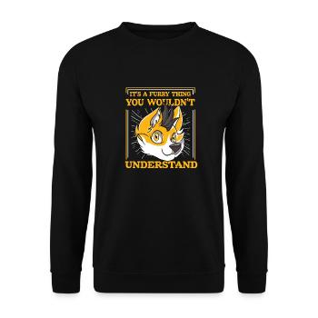 Furry Fandom Fursuits Fox - Sweat-shirt Unisexe - noir - Devant - Alina (178cm) & Michal (187cm)