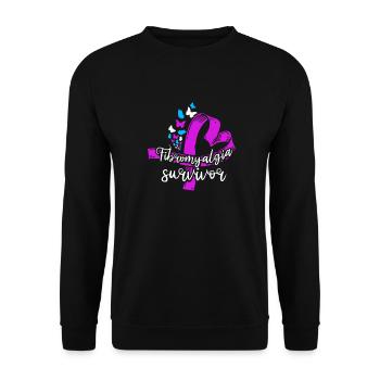 Fibromyalgie rhumatisme papillon - Sweat-shirt Unisexe - noir - Devant - Alina (178cm) & Michal (187cm)