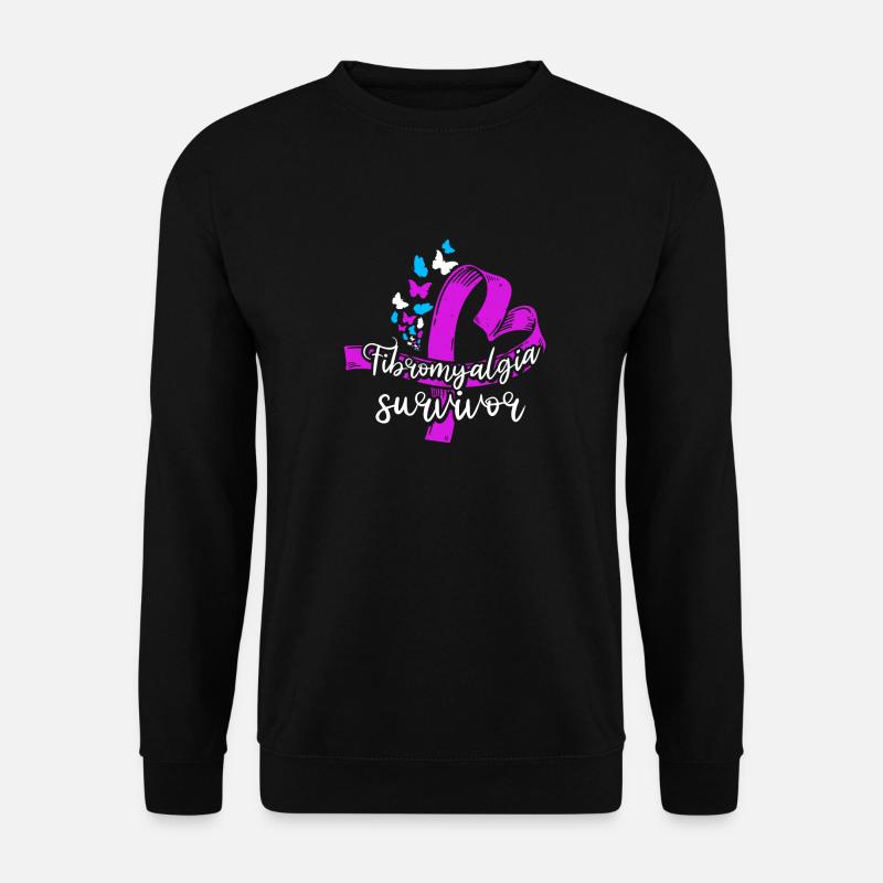 Fibromyalgie rhumatisme papillon - Sweat-shirt Unisexe - noir
