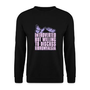 Fibromyalgie rhumatisme papillon - Sweat-shirt Unisexe - noir - Devant - Alina (178cm) & Michal (187cm)